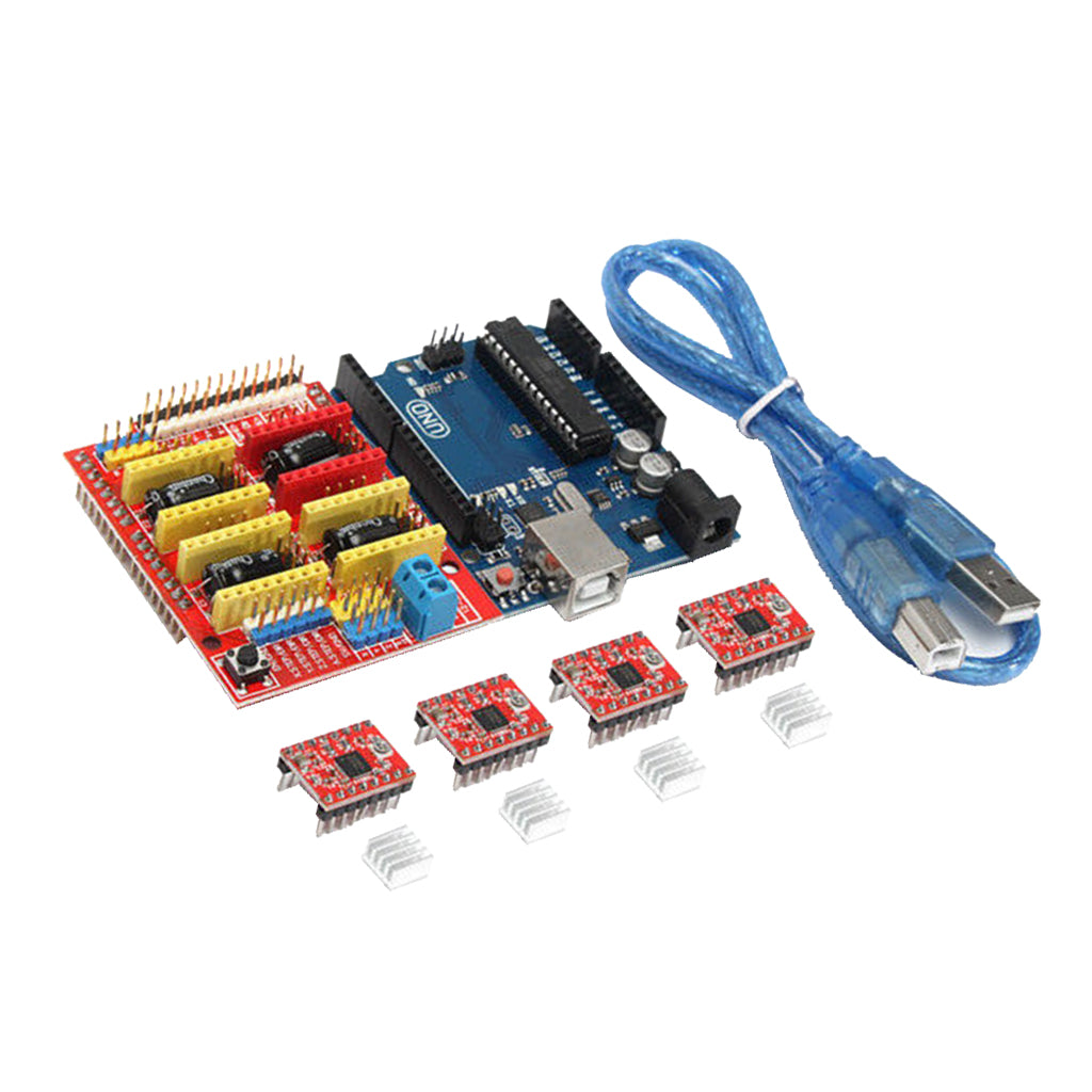 3D-Printer-Kit-with-USB-Cable-+-CNC-Shield-Board-+-4pcs-A4988-Stepper-Motor-Driver-with-Heatsink-+-R3-Board-Smart-Display-Controller