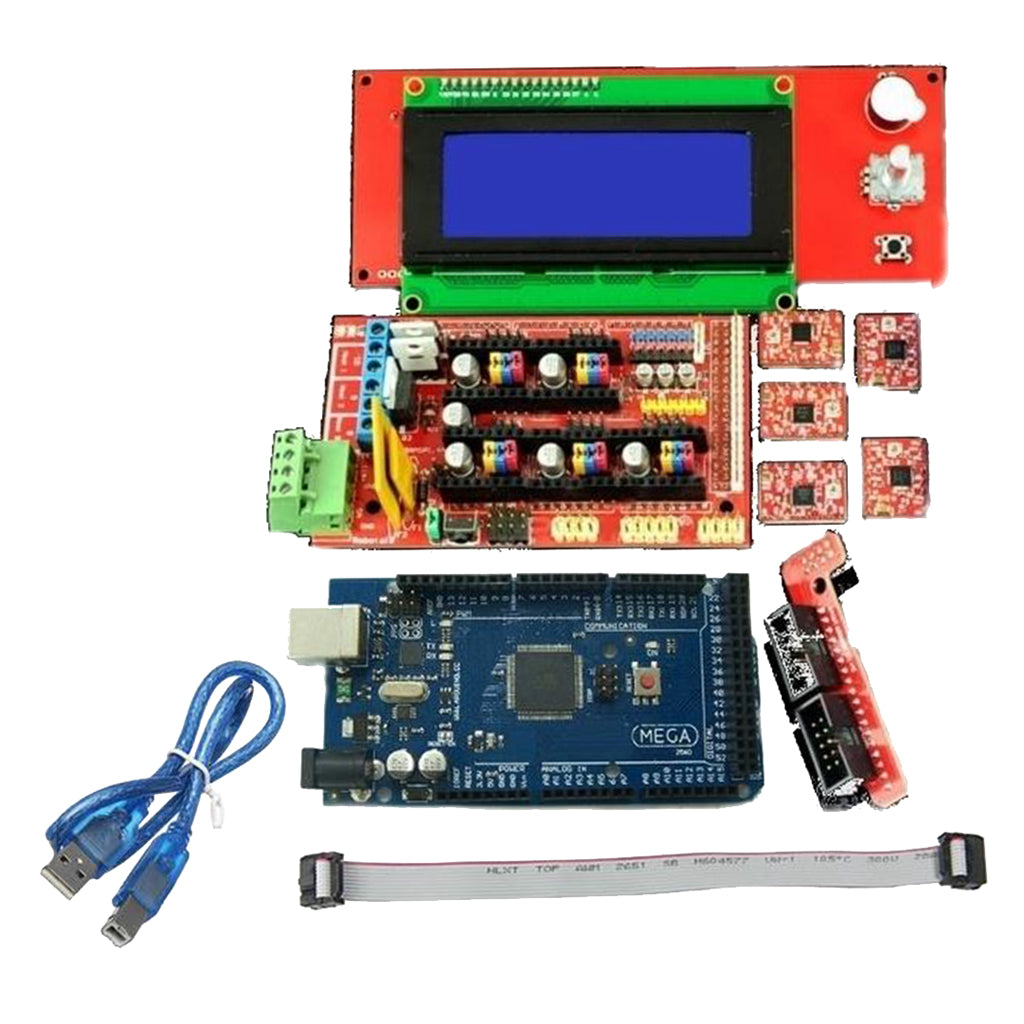 3D-Printer-Kit-with-RAMPS-1.4-Controller-+-Mega-2560-board-+-5pcs-A4988-Stepper-Motor-Driver-with-Heatsink-+-LCD-2004-Graphic-Smart-Display-Controller