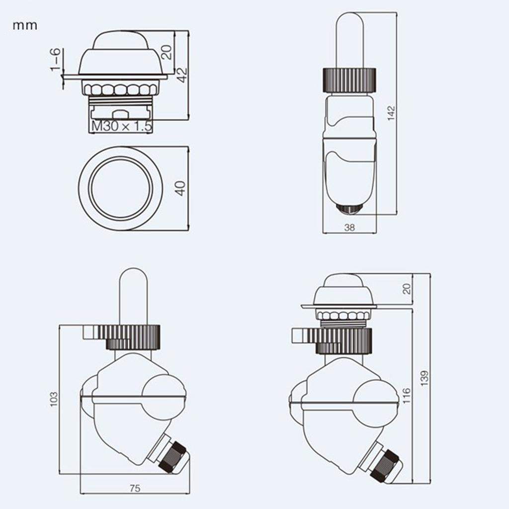 Explosion-Proof-Switch-Button-With-Light-w/High-Quality-Imported-Engineering-Plastics-6x3x9.5cm