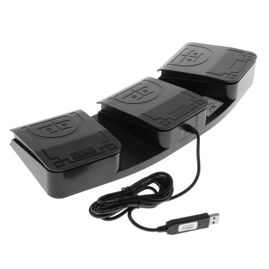 Plastic-Computer-USB-Three-Foot-Switch-Pedal-mouse-and-keyboard-w/-USB-Cable