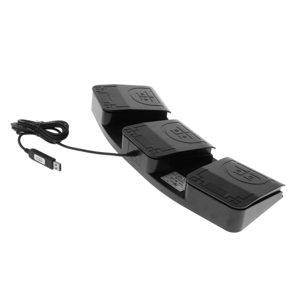 Plastic-Computer-USB-Three-Foot-Switch-Pedal-mouse-and-keyboard-w/-USB-Cable