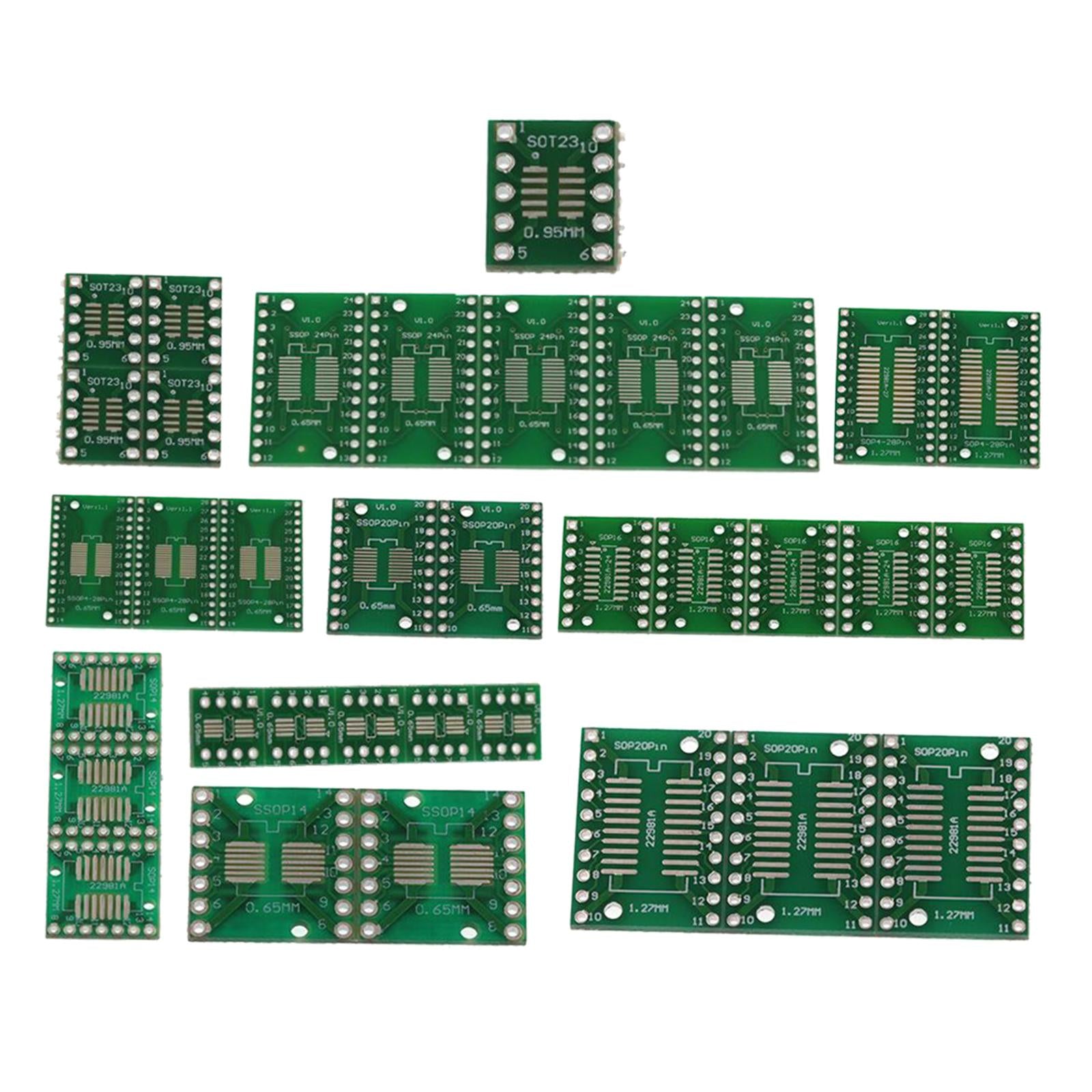 Set-of-35-SOP-MSOP-SSOP-SOT23-DIP-Adapter-PCB-Socket-Convertor-Board-DIY