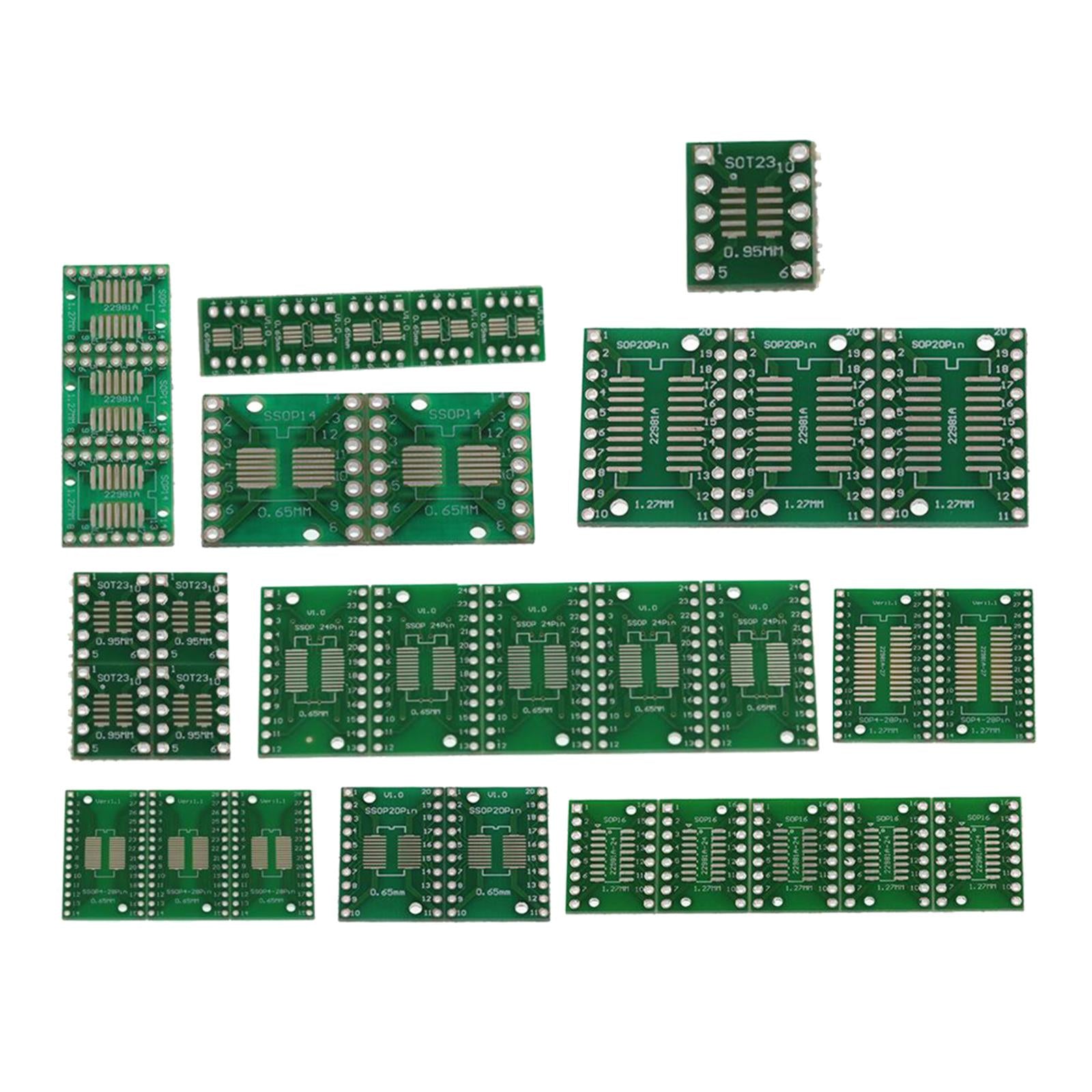 Set-of-35-SOP-MSOP-SSOP-SOT23-DIP-Adapter-PCB-Socket-Convertor-Board-DIY