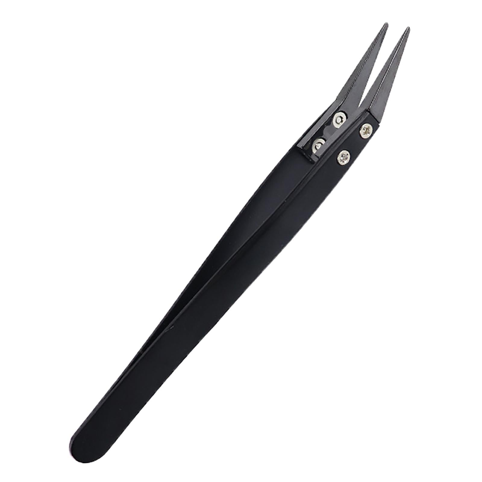 Ceramic Tweezers Maintenance Tool for Soldering Point Circuit Board Welding Small Curved Tips