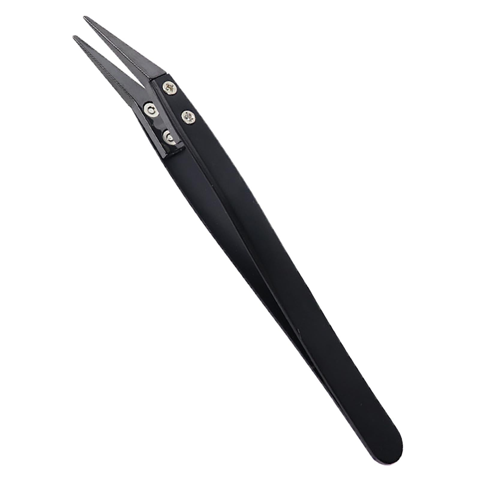 Ceramic Tweezers Maintenance Tool for Soldering Point Circuit Board Welding Small Curved Tips