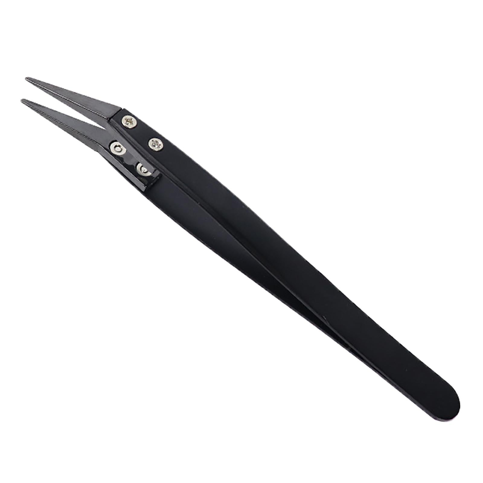 Ceramic Tweezers Maintenance Tool for Soldering Point Circuit Board Welding Small Curved Tips