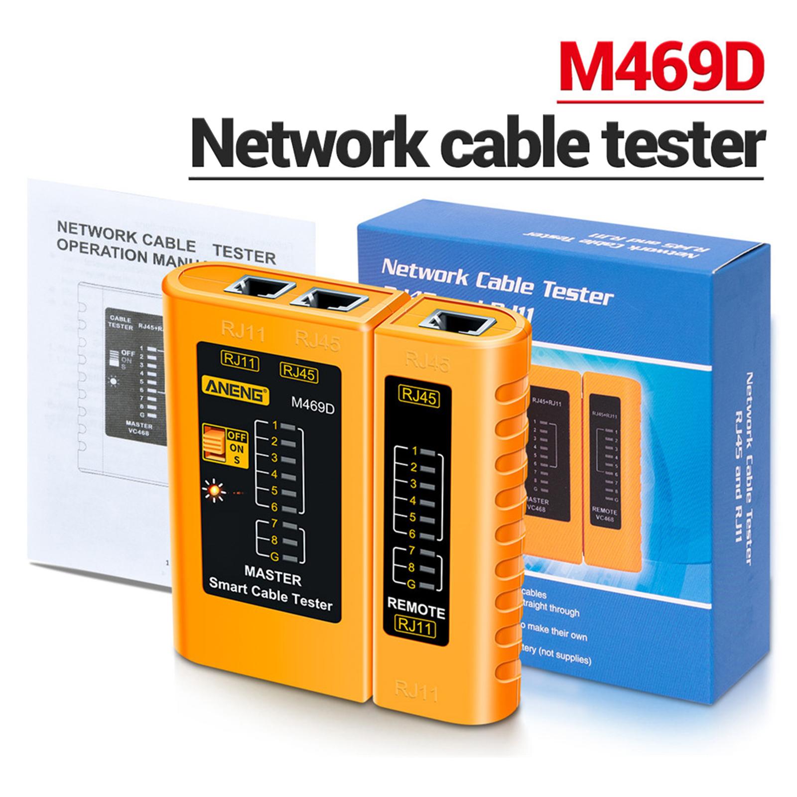 Ethernet Cable Tester Network Testing Tool Cat5 Cat5E Cat6 for Network Yellow