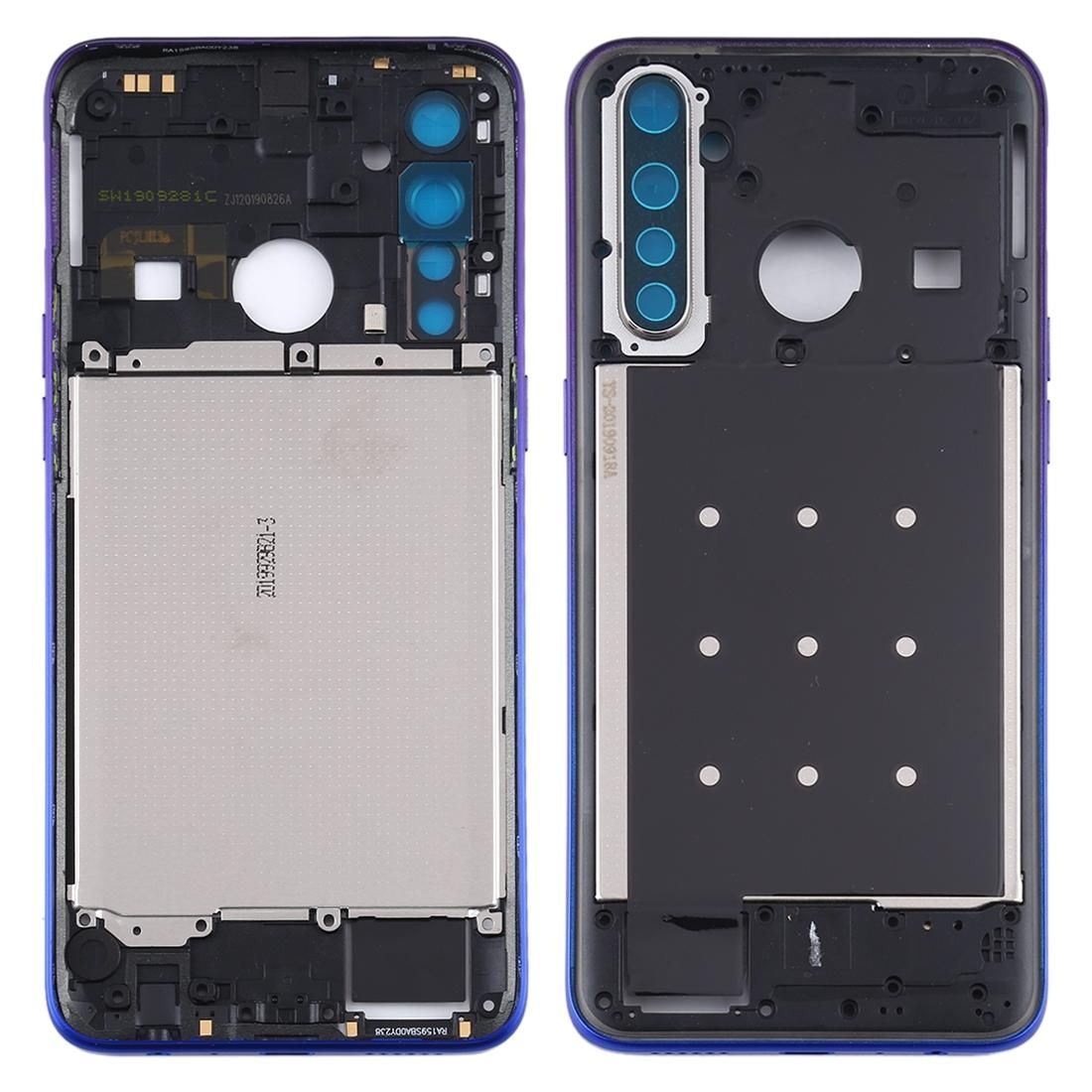 Middle Frame Bezel Plate with Side Keys for OPPO Realme 5 Pro / Q (Purple)