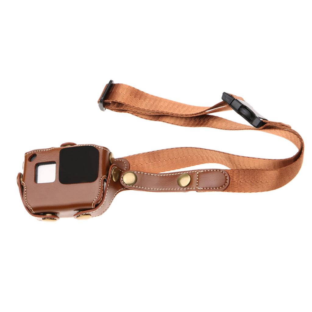 PU Leather Protective Carry Case for GoPro Hero 6 5 Accessories Housing Bag Brown