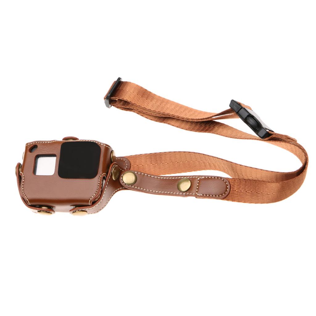 PU Leather Protective Carry Case for GoPro Hero 6 5 Accessories Housing Bag Brown