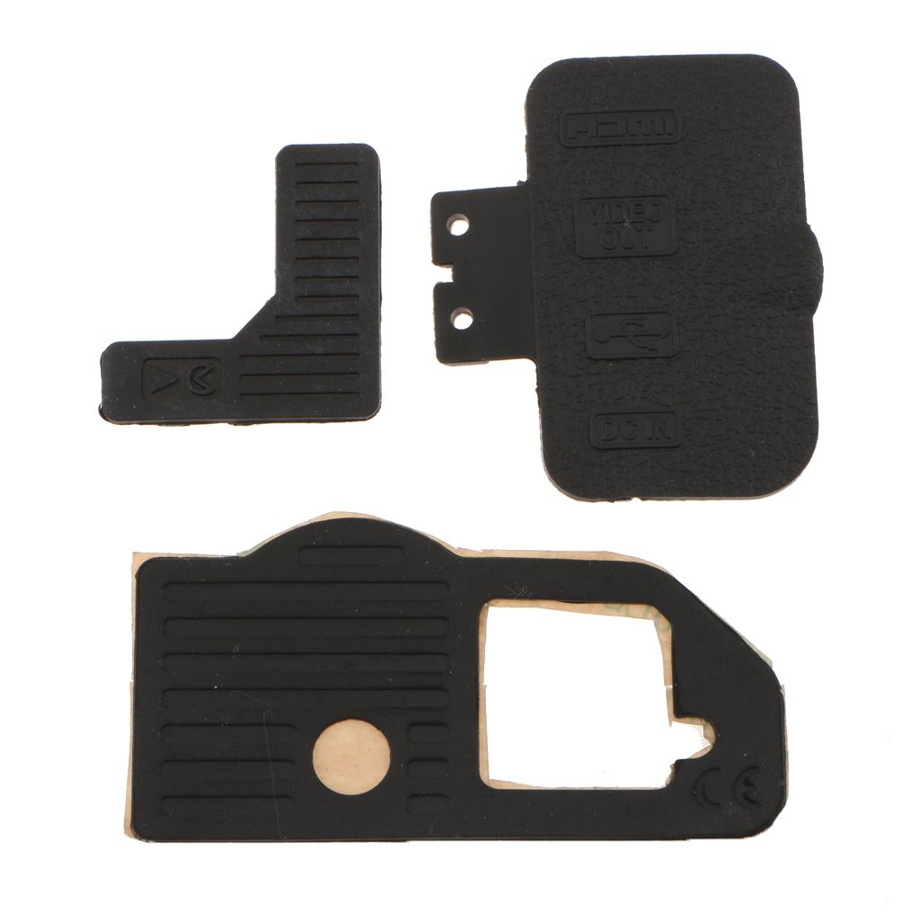 6 Pieces Grip Rubber Unit Repair Part  For Nikon D700 Front/Rear/Side Cover - Black