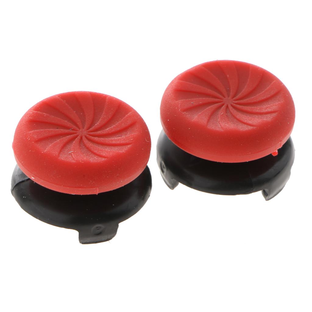 2Pcs Thumb Grips Protector Cap Cover For Playstation 4 PS4 Controller Red