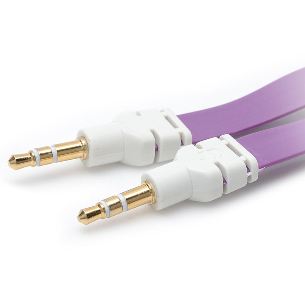 3.5mm Jack Male to Male Audio Cable Cord for Computer Mobile Phone Purple