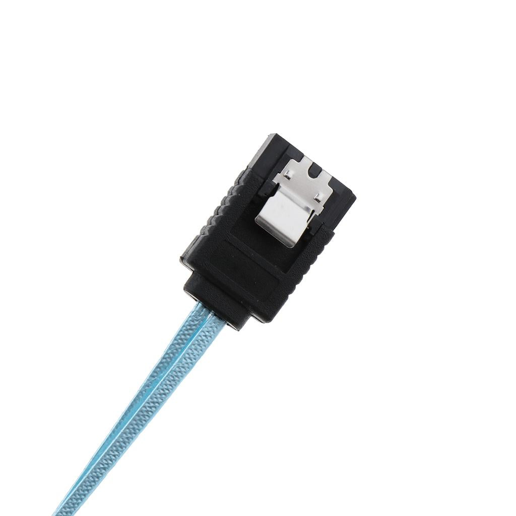 90 Degree Right Angle SATA 3.0 Cable 6.0 Gbps with Locking Latch Blue