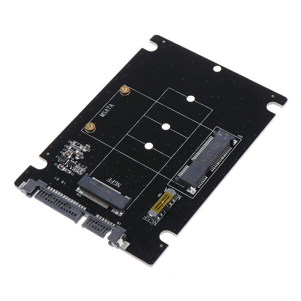 MSATA/M.2(NGFF) to SATA Adapter Card, 2-in-1 SATA 15+7Pin Board Adapter