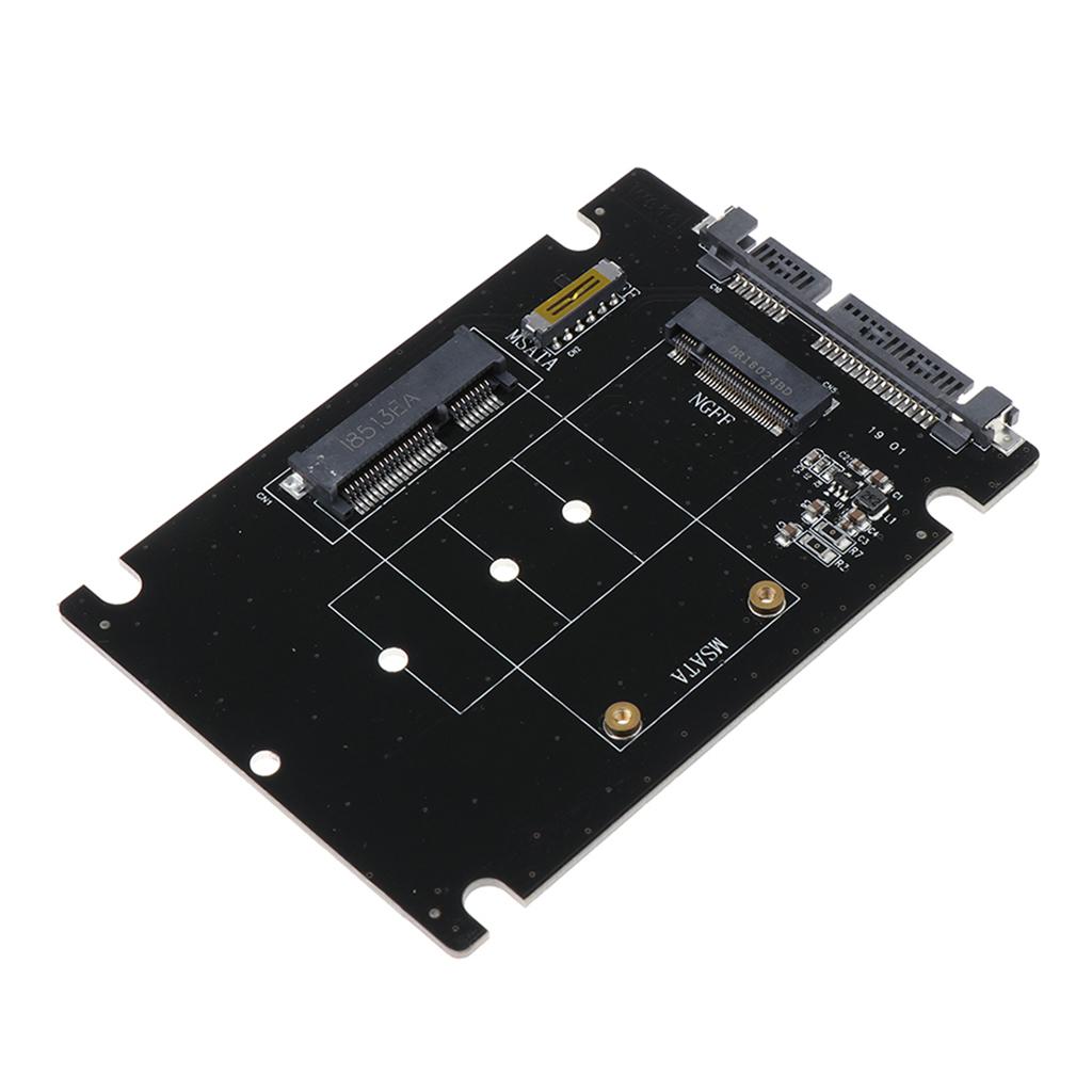 MSATA/M.2(NGFF) to SATA Adapter Card, 2-in-1 SATA 15+7Pin Board Adapter