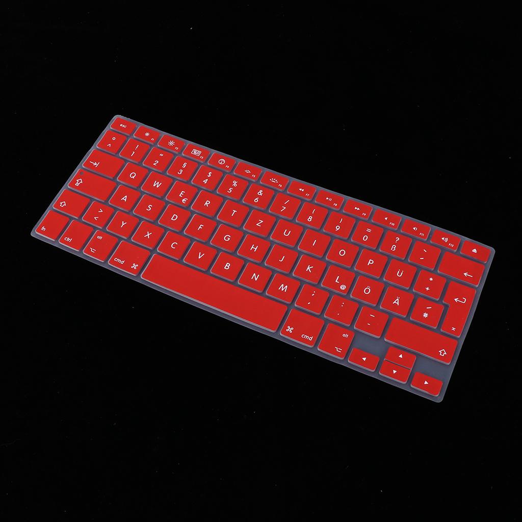 German Keyboard Protective Film Cover for Macbook European Version 13/15-Red