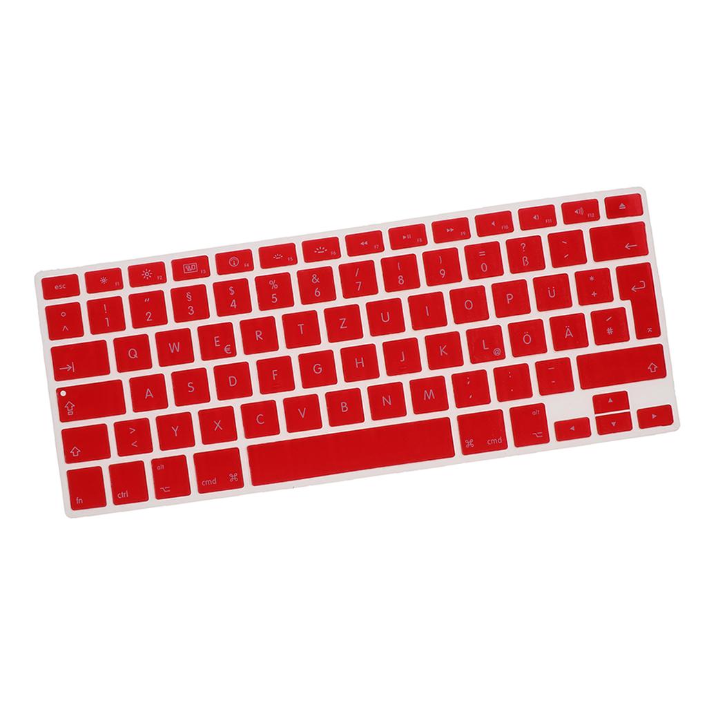 German Keyboard Protective Film Cover for Macbook European Version 13/15-Red