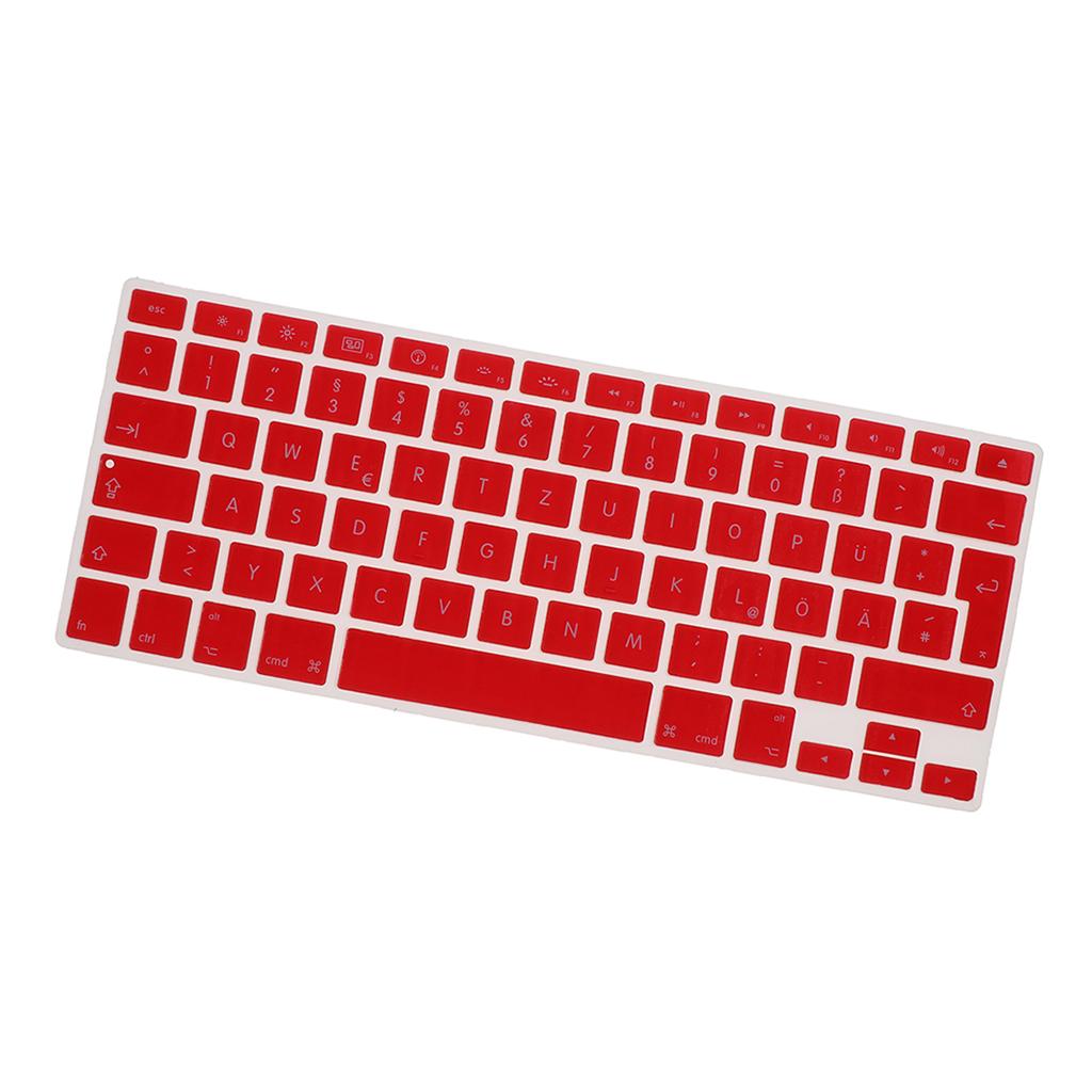 German Keyboard Protective Film Cover for Macbook European Version 13/15-Red