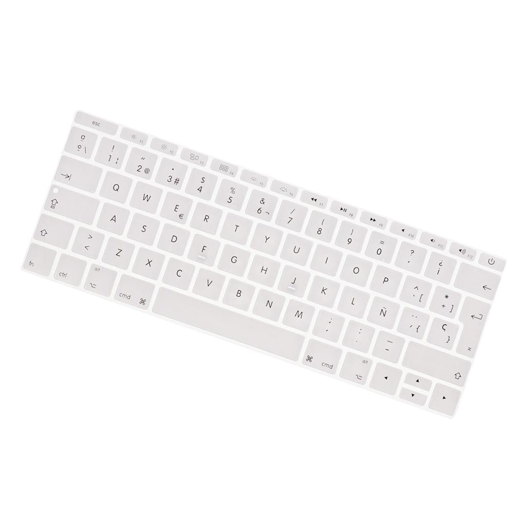 Spanish Phonetic Keyboard Protective Film for 12 inch Macbook white