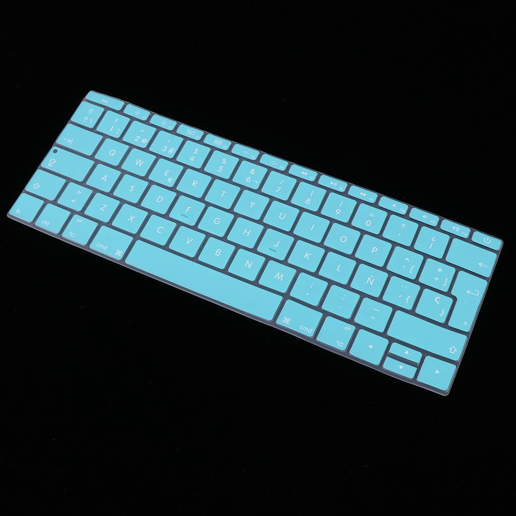 Spanish Phonetic Keyboard Protective Film for 12 inch Macbook white blue