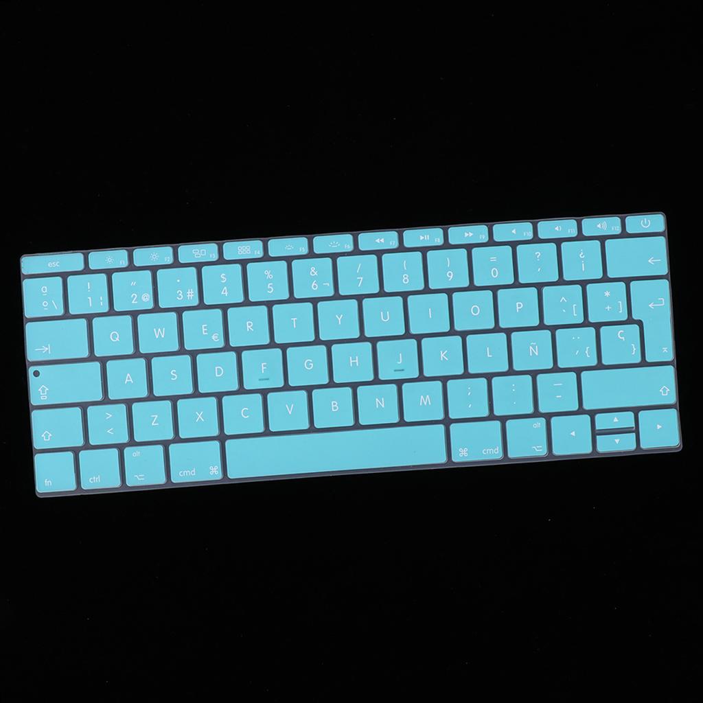 Spanish Phonetic Keyboard Protective Film for 12 inch Macbook white blue