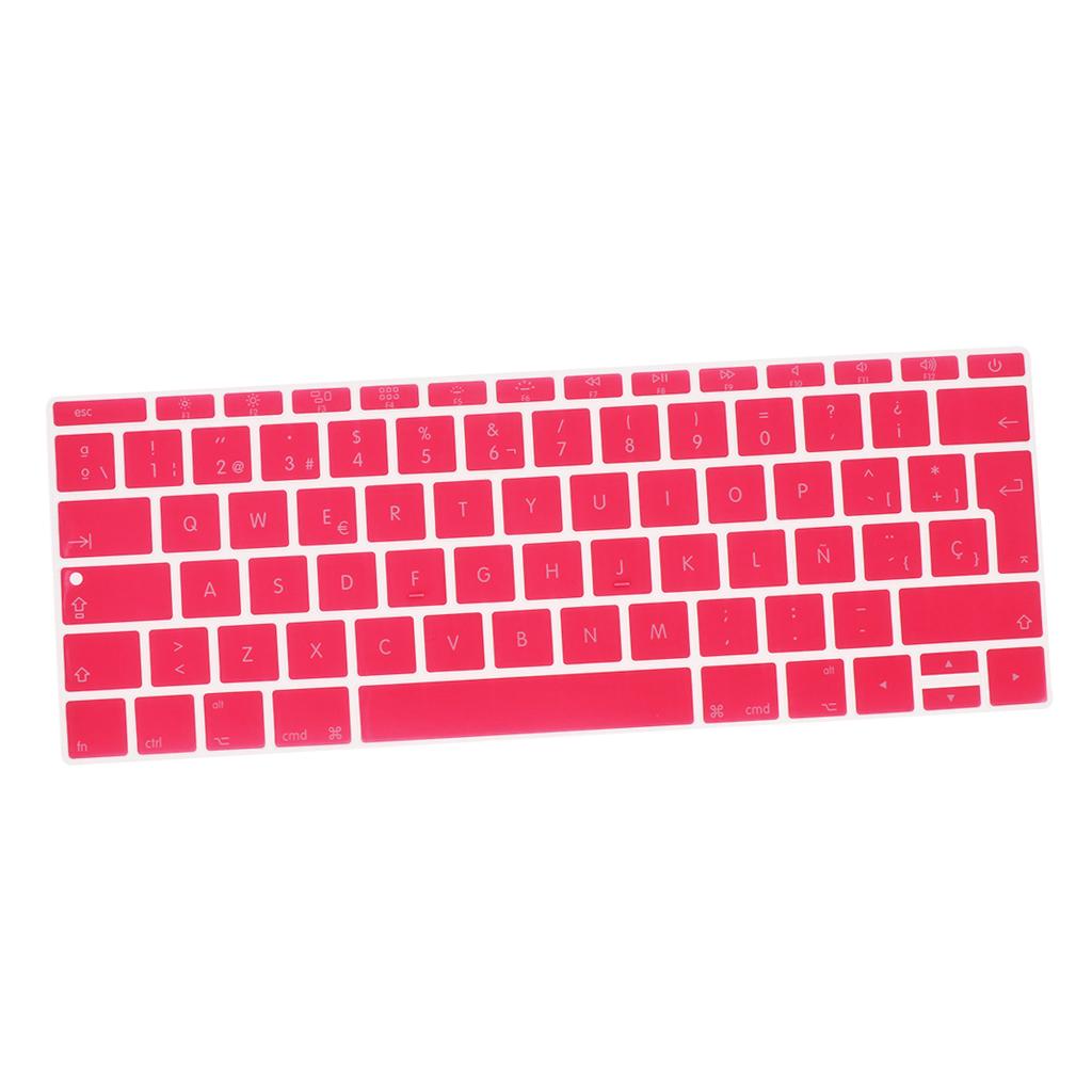 Spanish Phonetic Keyboard Protective Film for 12 inch Macbook pink