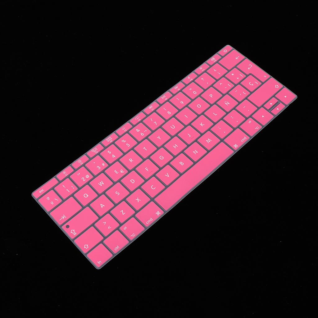 Spanish Phonetic Keyboard Protective Film for 12 inch Macbook pink