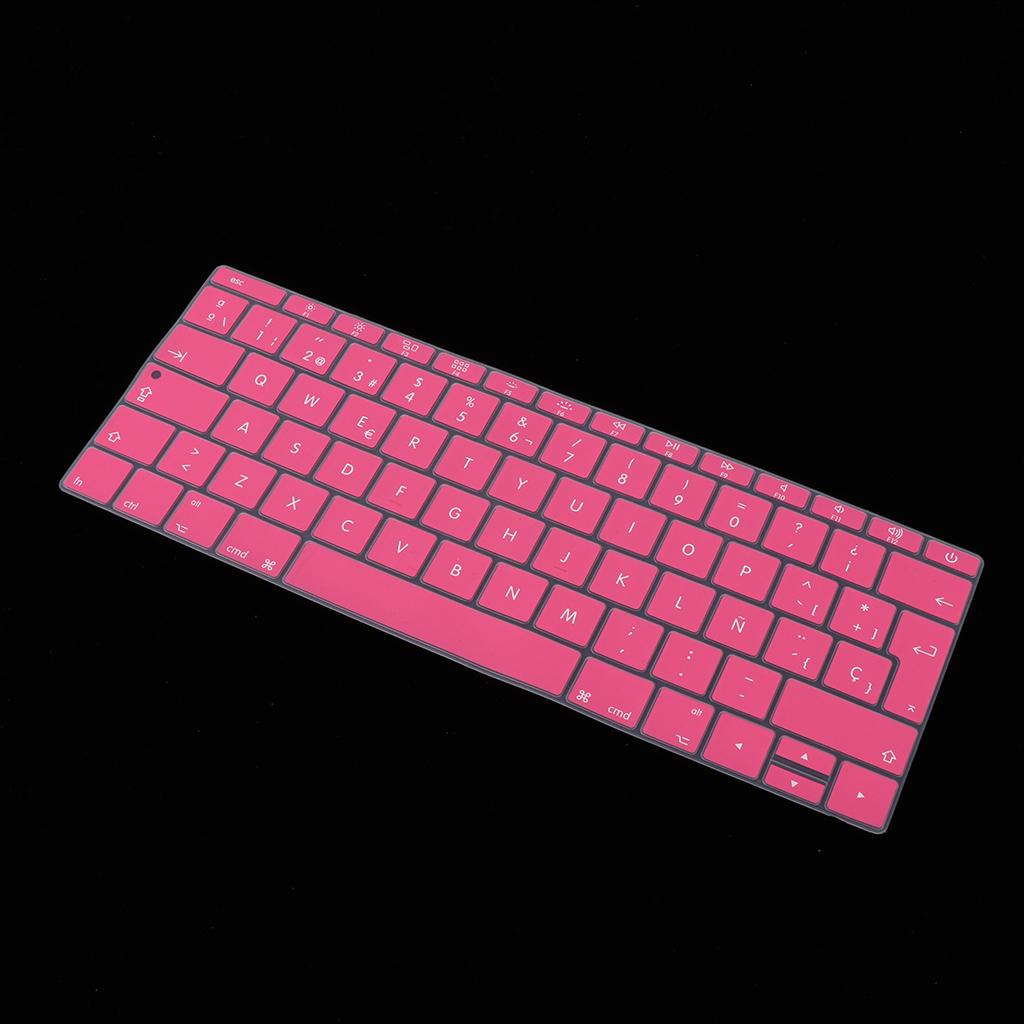 Spanish Phonetic Keyboard Protective Film for 12 inch Macbook pink