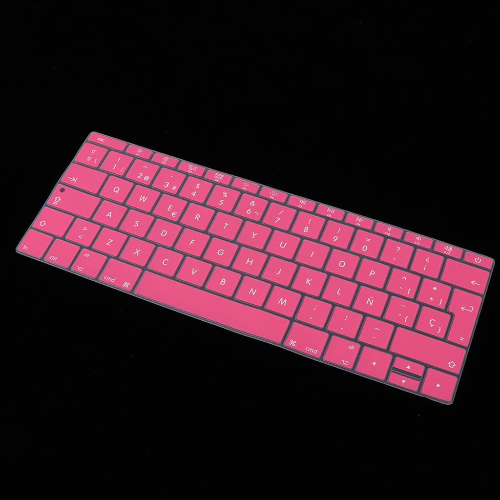 Spanish Phonetic Keyboard Protective Film for 12 inch Macbook pink