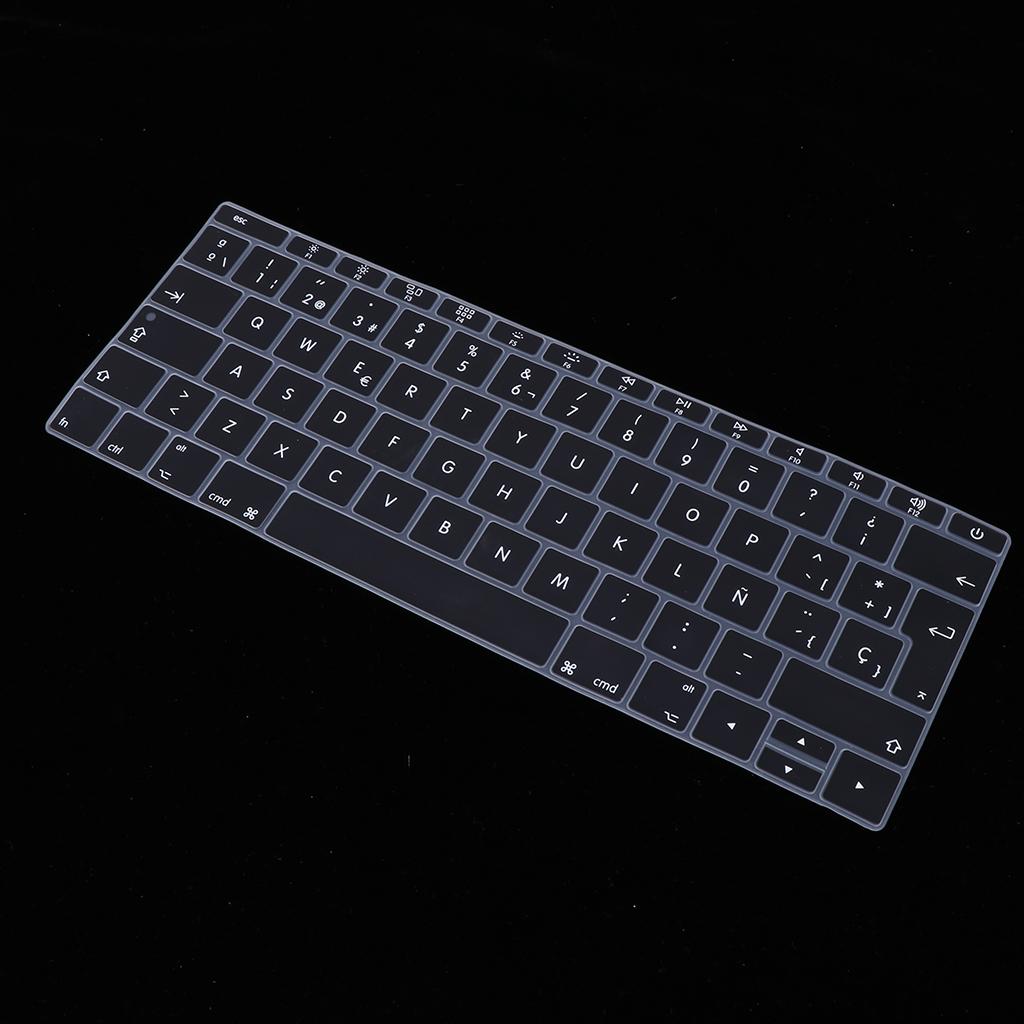 Spanish Phonetic Keyboard Protective Film for 12 inch Macbook black