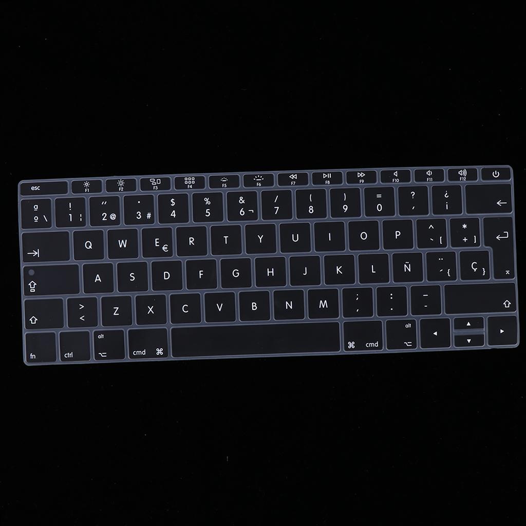 Spanish Phonetic Keyboard Protective Film for 12 inch Macbook black