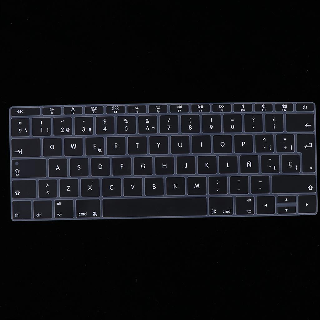 Spanish Phonetic Keyboard Protective Film for 12 inch Macbook black