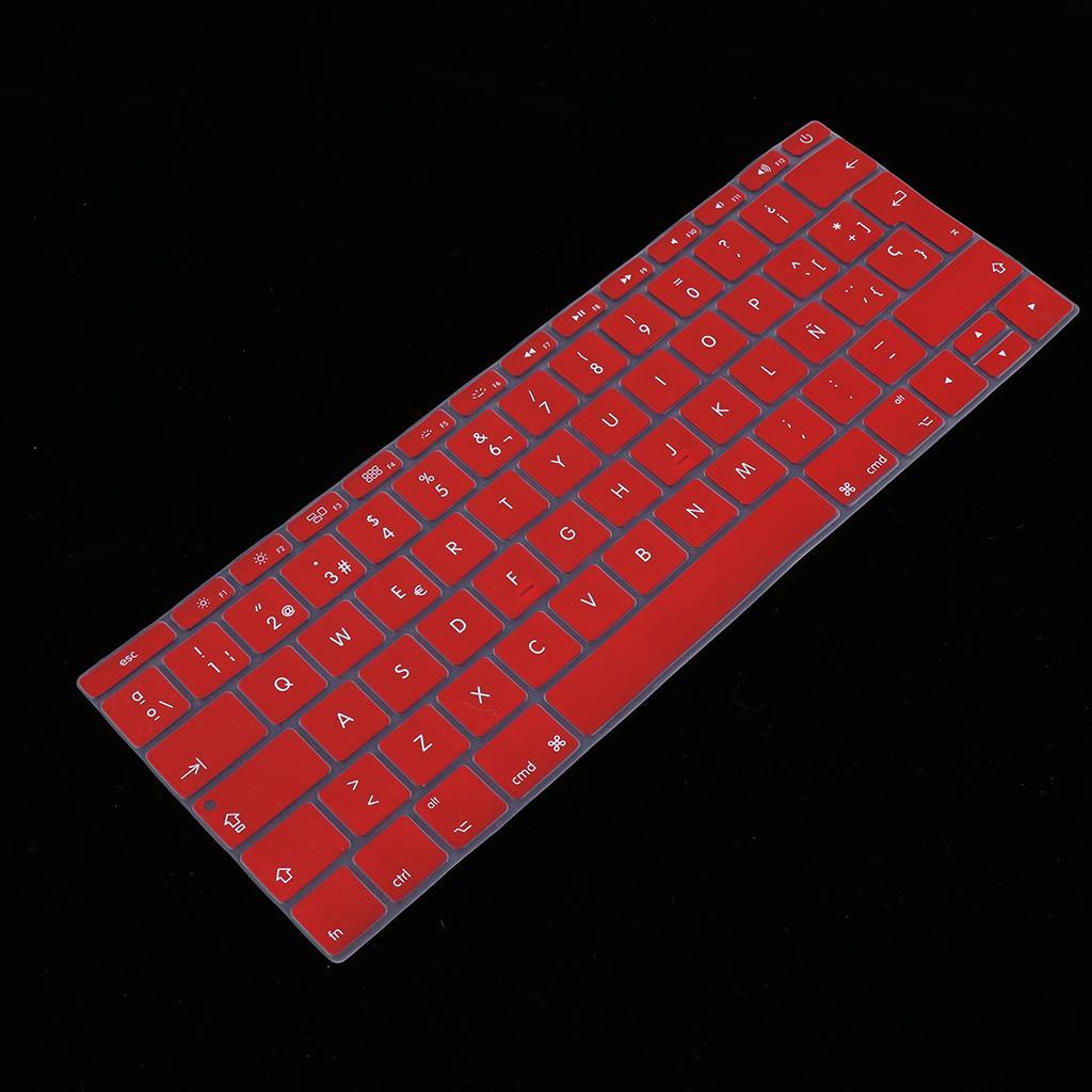 Spanish Phonetic Keyboard Protective Film for 12 inch Macbook red