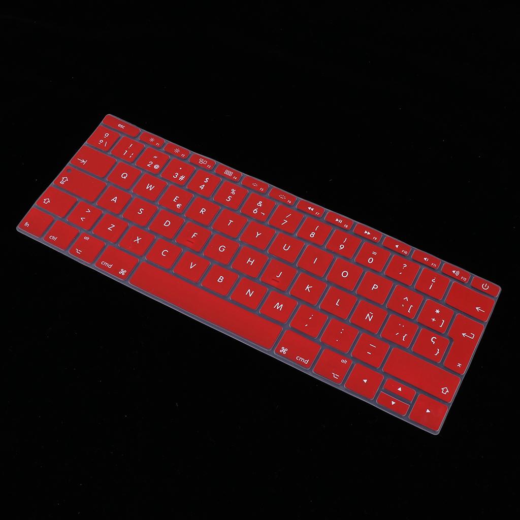 Spanish Phonetic Keyboard Protective Film for 12 inch Macbook red