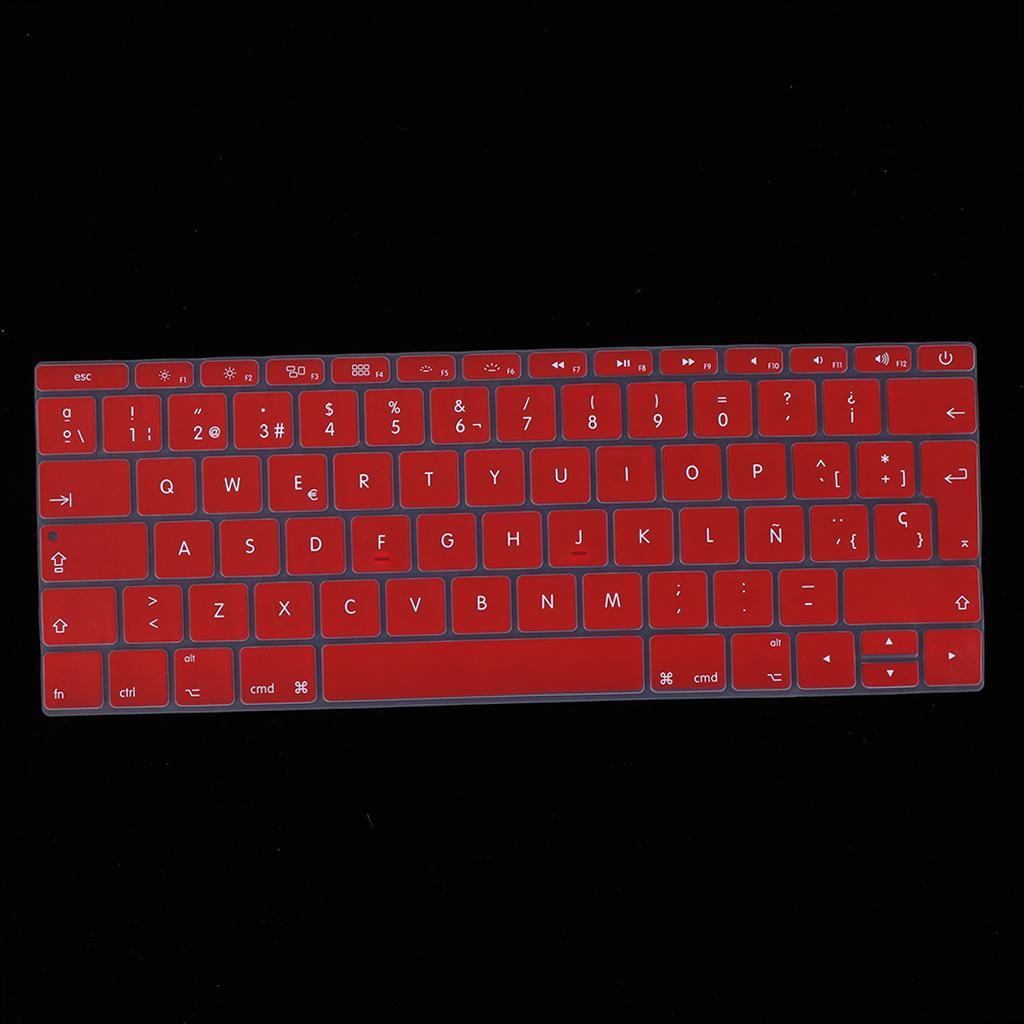 Spanish Phonetic Keyboard Protective Film for 12 inch Macbook red