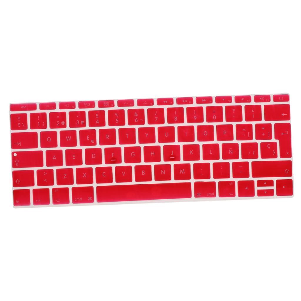 Spanish Phonetic Keyboard Protective Film for 12 inch Macbook red