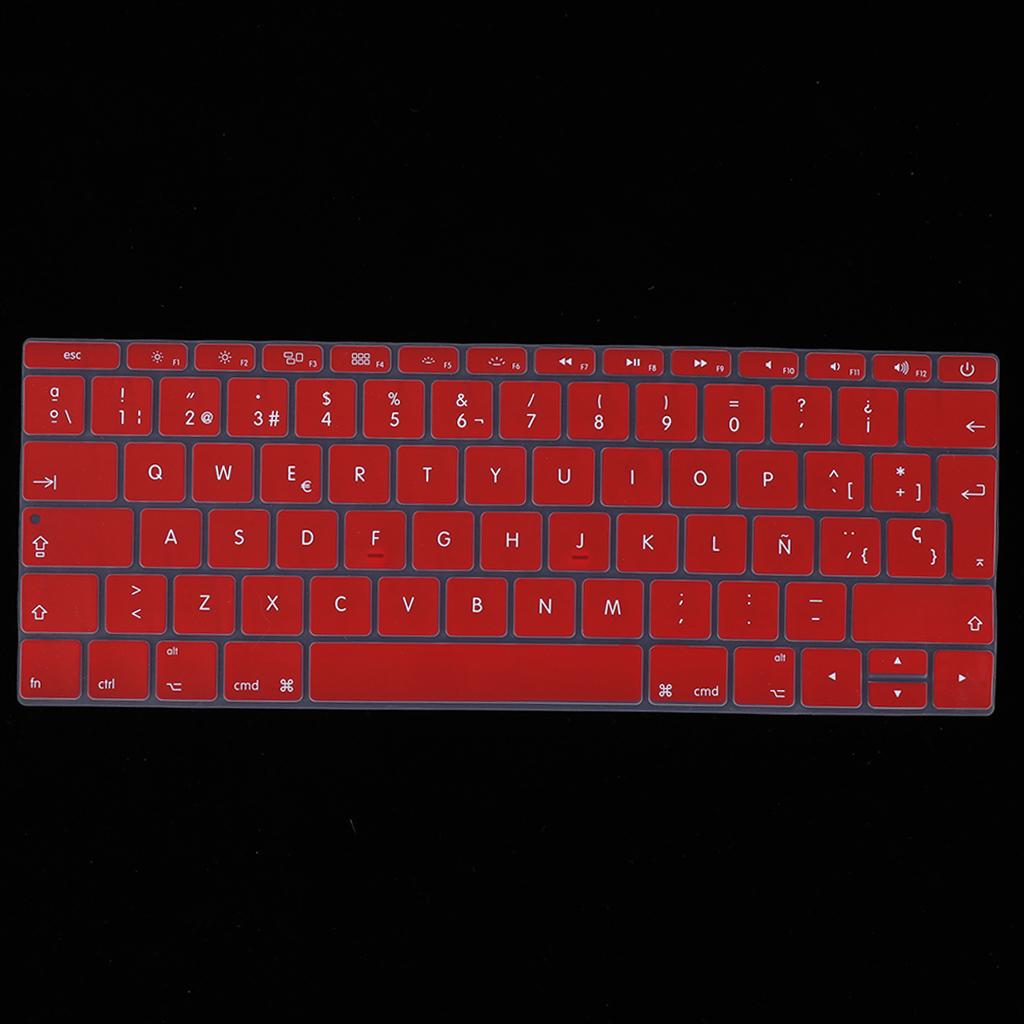 Spanish Phonetic Keyboard Protective Film for 12 inch Macbook red