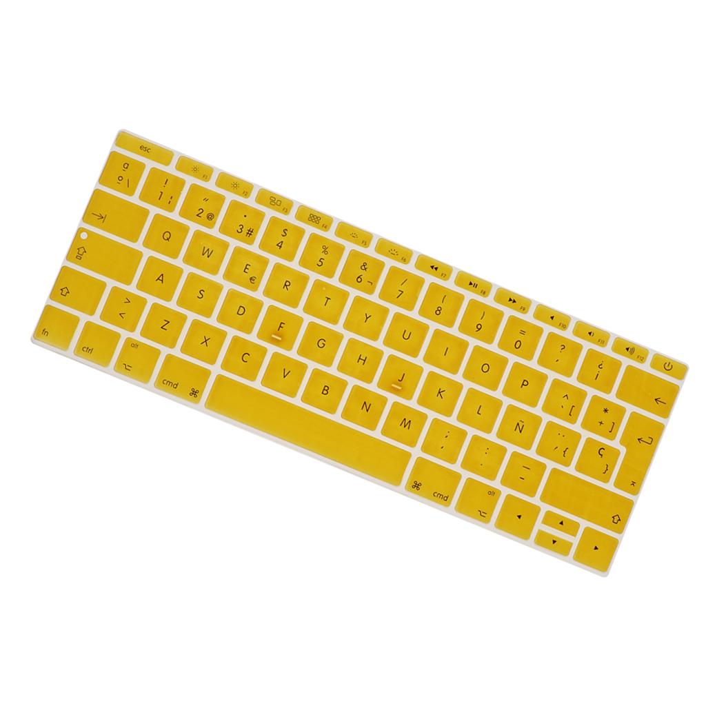 Spanish Phonetic Keyboard Protective Film for 12 inch Macbook yellow