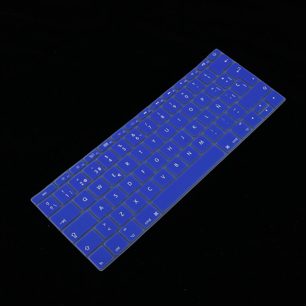 Spanish Phonetic Keyboard Protective Film for 12 inch Macbook deep blue