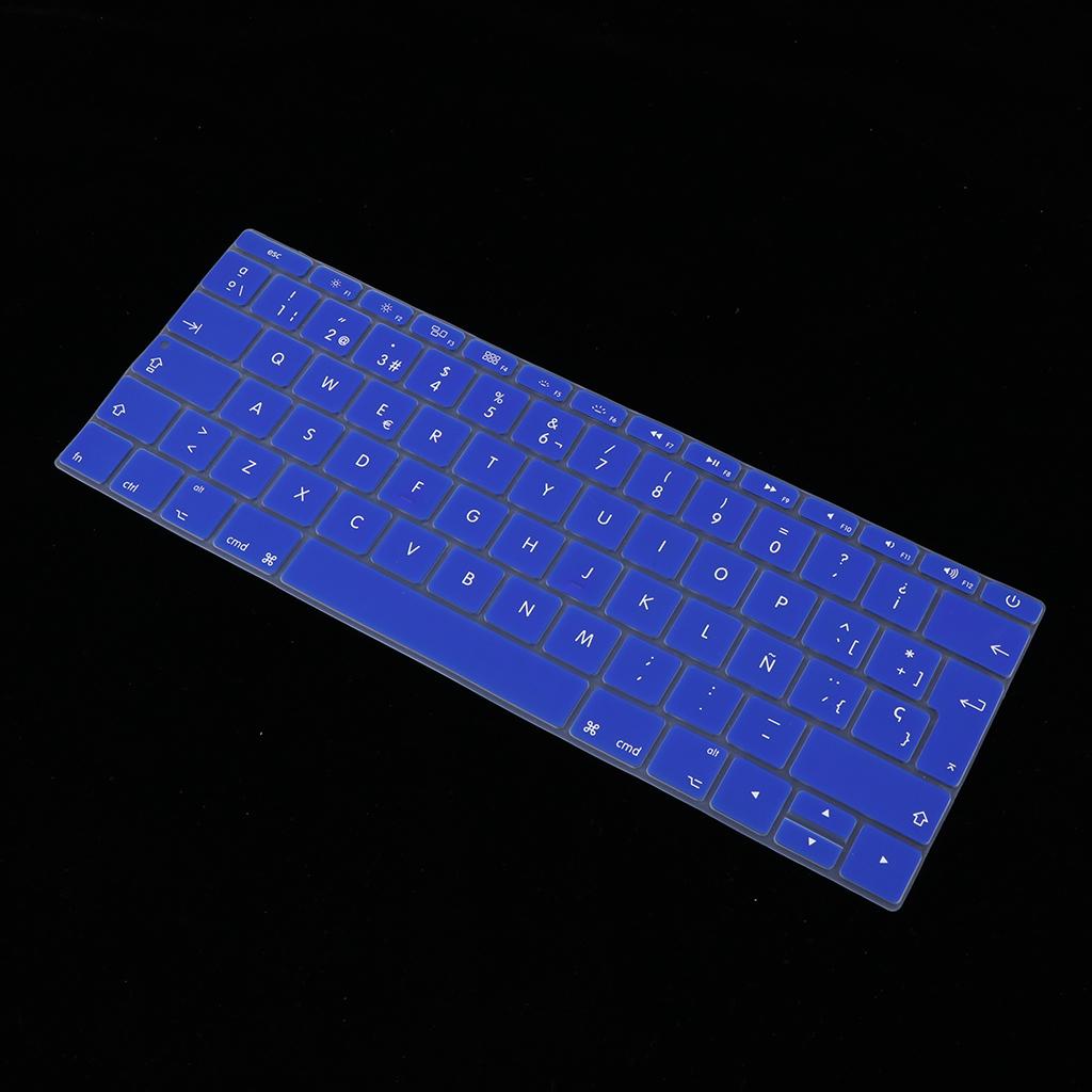 Spanish Phonetic Keyboard Protective Film for 12 inch Macbook deep blue