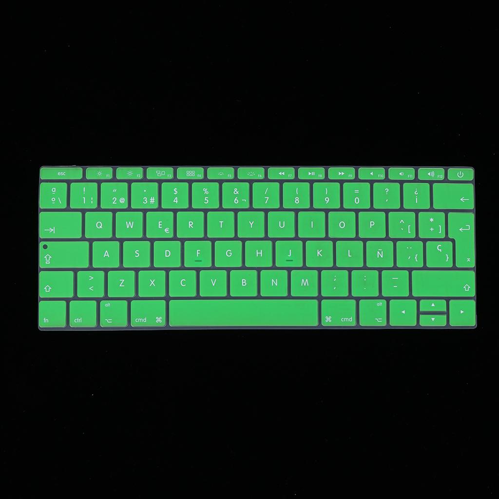 Spanish Phonetic Keyboard Protective Film for 12 inch Macbook green