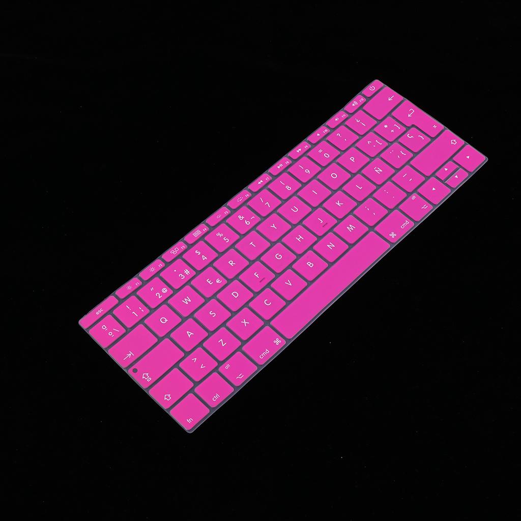 Spanish Phonetic Keyboard Protective Film for 12 inch Macbook rose red