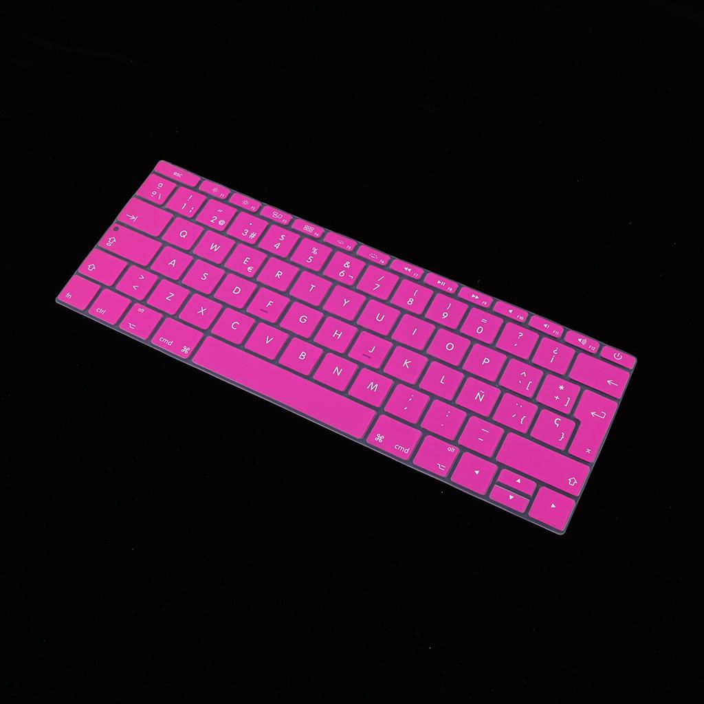 Spanish Phonetic Keyboard Protective Film for 12 inch Macbook rose red