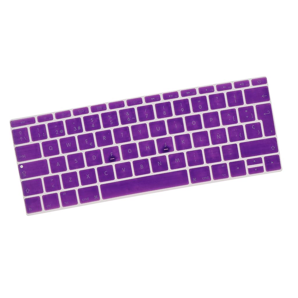 Spanish Phonetic Keyboard Protective Film for 12 inch Macbook purple