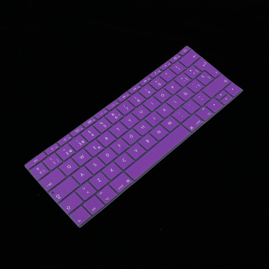 Spanish Phonetic Keyboard Protective Film for 12 inch Macbook purple