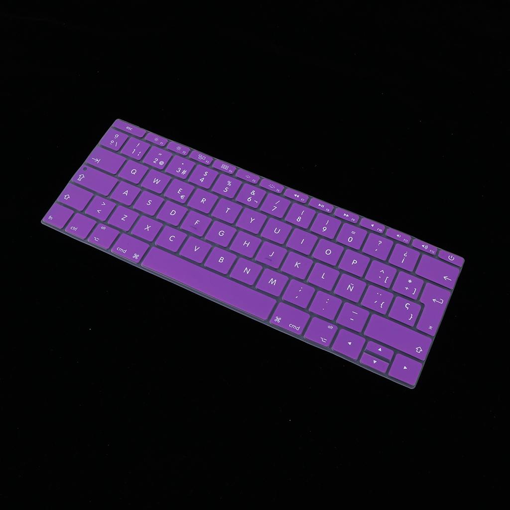 Spanish Phonetic Keyboard Protective Film for 12 inch Macbook purple