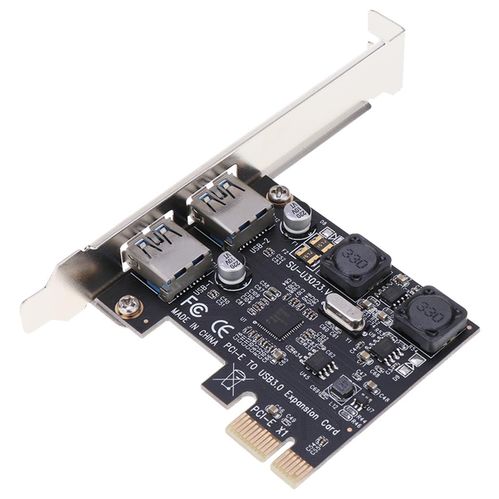 PCI-E USB 3.0 Hub Adapter Expansion Card 2 USB Port 5Gbps Transmission