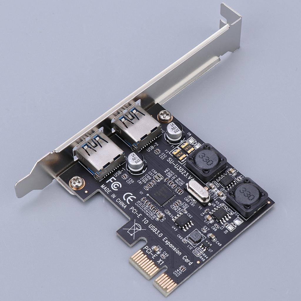 PCI-E USB 3.0 Hub Adapter Expansion Card 2 USB Port 5Gbps Transmission