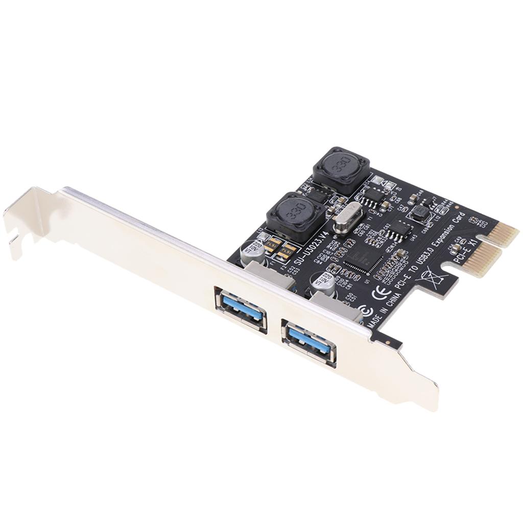 PCI-E USB 3.0 Hub Adapter Expansion Card 2 USB Port 5Gbps Transmission